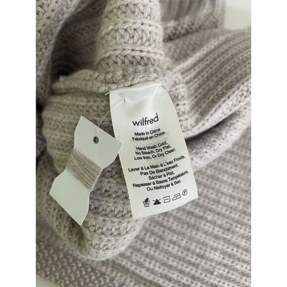 ARITZIA WILFRED XS Beige Oatmeal 100% Wool Sleeveless Sweater Vest Long Slits - Picture 6 of 13